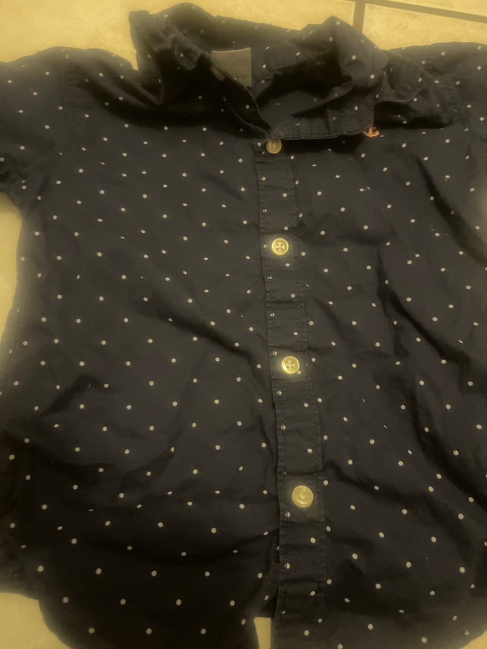 Navy Polka Dot Button-Up Shirt Carters baby boys